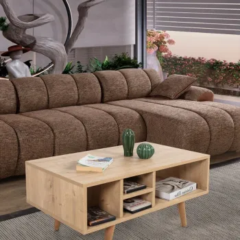 Masuta de cafea, Hanah Home, Sina 2022, 90x43x55 cm, PAL, Maro imagine