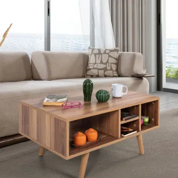 Masuta de cafea, Hanah Home, Sina 2027, 90x43x55 cm, PAL, Maro imagine