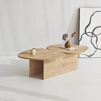 Masuta de cafea, Hanah Home, Stones, 125x38x60 cm, Maro imagine