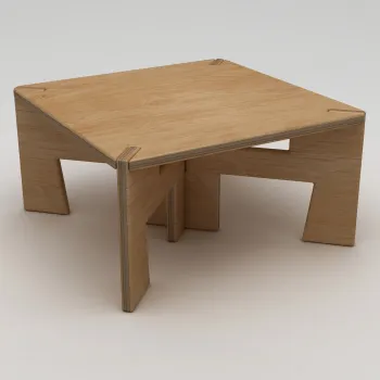 Masuta de cafea, Hanah Home, Tabula, 75x40x75 cm, 100% BIRCH PLYWOOD, Lemn natural imagine