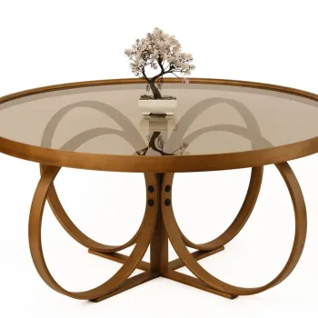 Masuta de cafea, Hanah Home, Tokyo, 100x47x100 cm, 100% SOLID BEECH WOOD, Maro imagine