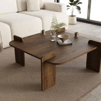 Masuta de cafea, Hanah Home, Wood, 90x35x90 cm, Maro imagine