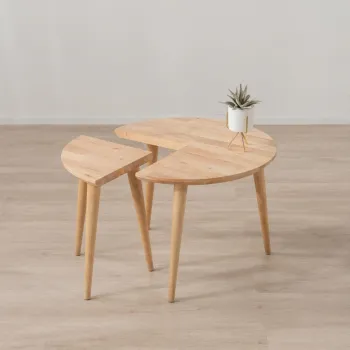 Masuta de cafea Harmoni, Homla, 59x42 cm, lemn, natur imagine