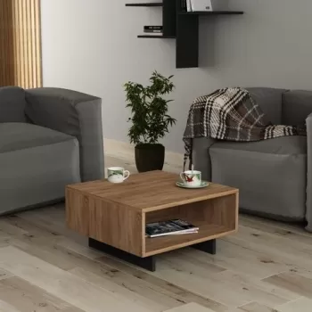 Masuta de cafea Hola, Decortie, 60x60x32 cm, bej/antracit imagine