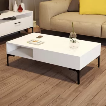 Masuta de cafea, Hommy Craft, Istanbul, 105x32.6x60 cm, Alb imagine