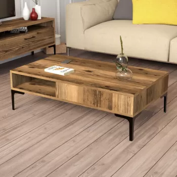 Masuta de cafea, Hommy Craft, Istanbul, 105x32.6x60 cm, Nuc imagine