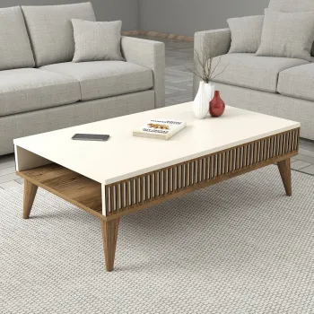 Masuta de cafea, Hommy Craft, Milan, 105x34.6x60 cm, PAL, Maro/Crem imagine