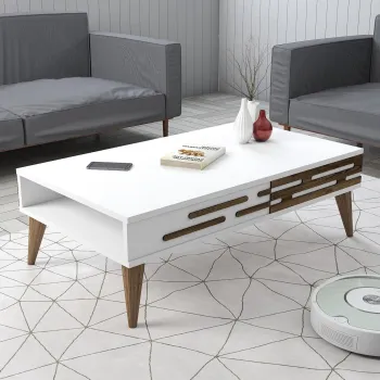 Masuta de cafea, Hommy Craft, Valensiya, 105x60x34.6 cm, PAL, Alb imagine