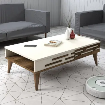 Masuta de cafea, Hommy Craft, Valensiya, 105x60x34.6 cm, PAL, Maro/Crem imagine