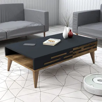 Masuta de cafea, Hommy Craft, Valensiya, 105x60x34.6 cm, PAL, Nuc / Antracit imagine