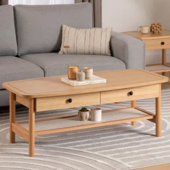 Masuta de cafea, Howard, Daisy, 120x55x45 cm, Natural/Lemn imagine