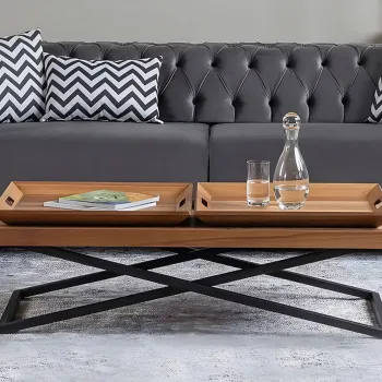 Masuta de cafea, Howard, Towly, 120x42x60 cm, MDF , Maro imagine