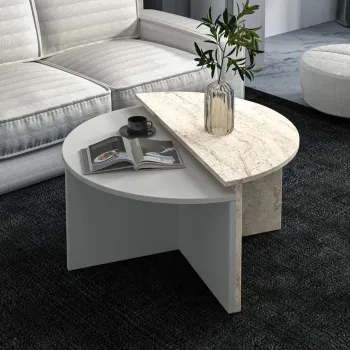 Masuta de cafea, Inarch, Dolunay, Gri / Travertin imagine