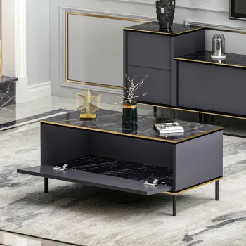 Masuta de cafea, Inarch, Imaj, 90x40x45 cm, PAL, Antracit imagine