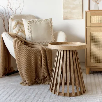 Masuta de cafea Jatoba, Homla, 40x48 cm, lemn, natur imagine