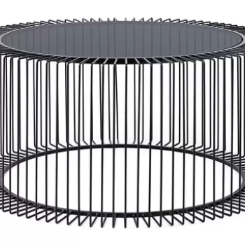 Masuta de cafea Kieran, Bizzotto, O80 x 38 cm, otel/sticla temperata imagine