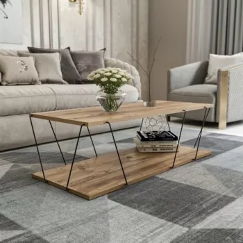 Masuta de cafea Labranda, Kalune Design, 120x50x30 cm, pin negru imagine