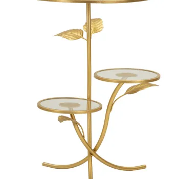 Masuta de cafea Leaf, Mauro Ferretti, 54x69.5 cm, fier/sticla, auriu imagine