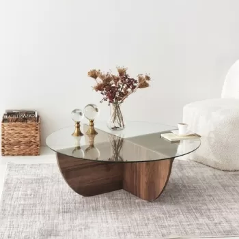 Masuta de cafea Lily, Neostill, D90x30 cm, maro imagine