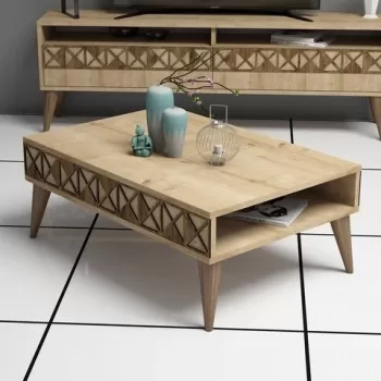 Masuta de cafea Line Oak, Hommy Craft, 90x60x34,6 cm, stejar imagine