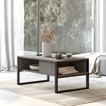 Masuta de cafea, Locelso, ML34-RG, 100 x 44.4 x 59.7 cm, pal melaminat, argintiu imagine