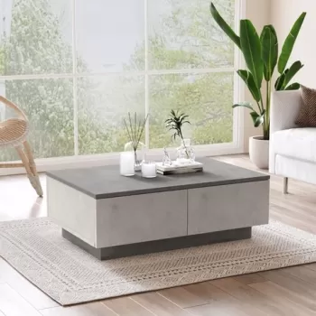 Masuta de cafea LV17-GT, Yardley, 90x60x31.6 cm, argintiu/antracit imagine