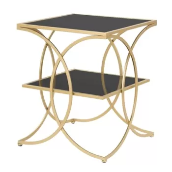 Masuta de cafea, Mauro Ferretti, 45x45x55 cm, fier, auriu/negru imagine