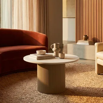 Masuta de cafea, Mauro Ferretti, Frankfurt, 46x48x39 cm, metal/MDF/marmura artificiala, gri/alb imagine