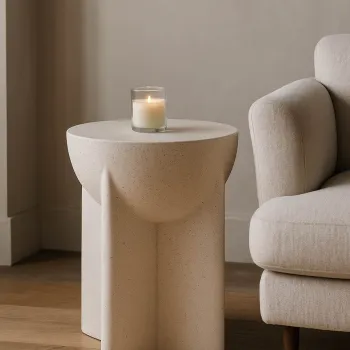 Masuta de cafea, Mauro Ferretti, History, 33.5x48.5 cm, oxid de magneziu, crem imagine