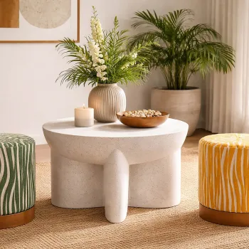 Masuta de cafea, Mauro Ferretti, History, 63.8x42.5 cm, oxid de magneziu, crem imagine