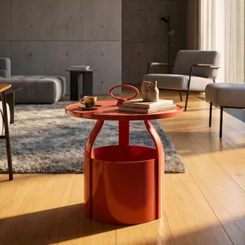 Masuta de cafea, Mauro Ferretti, Iris, 44x43 cm, plastic, rosu imagine