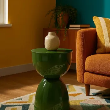 Masuta de cafea, Mauro Ferretti, Yao, 31x46 cm, metal, verde imagine