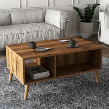 Masuta de cafea, Mezza, Exxen, 90x54x41.6 cm, Nuc imagine