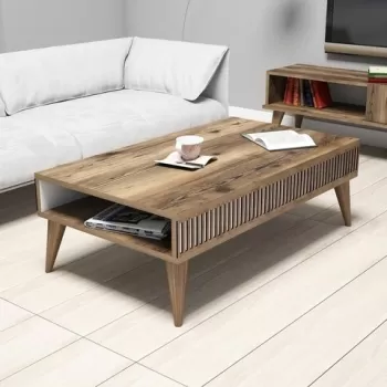 Masuta de cafea Milan Walnut, Hommy Craft, 105x60x34,6 cm, aluna imagine