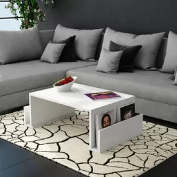 Masuta de cafea, Moblert, Magazin, 95x36.8x60 cm, Alb imagine