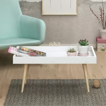 Masuta de cafea, Mod Design, Cross, 80x48.8x45 cm, Alb imagine