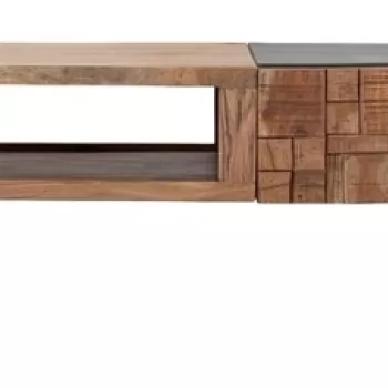 Masuta de cafea Mumbai, Mauro Ferretti, 110x60x43 cm, lemn de salcam, maro imagine