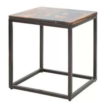 Masuta de cafea Mustang, Mauro Ferretti, 40x40x45 cm, lemn masiv de salcam, maro imagine