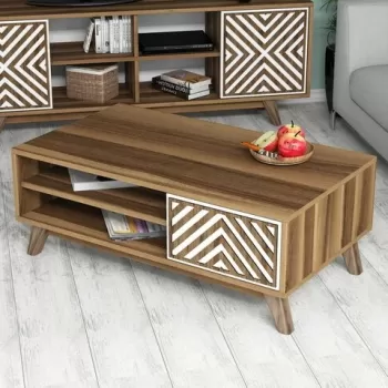 Masuta de cafea ?nci Walnut, Hommy Craft, 105x60x38,2 cm, alunaalb imagine