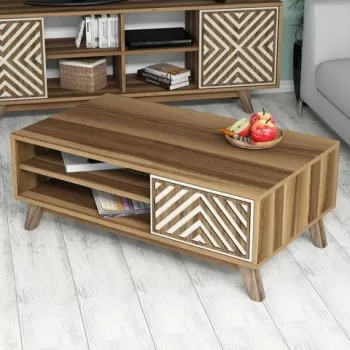 Masuta de cafea ?nci Walnut, Hommy Craft, 105x60x38,2 cm, alunacrem imagine