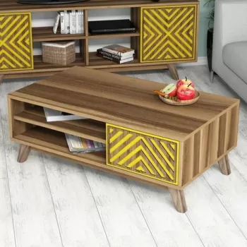 Masuta de cafea ?nci Walnut, Hommy Craft, 105x60x38,2 cm, alunagalben imagine