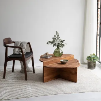 Masuta de cafea, Neostill, Altopiano, Lemn masiv, Castan imagine