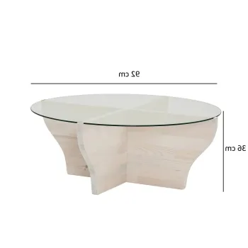 Masuta de cafea, Neostill, Amphora, 92x36x92 cm, Sticla temperata , Alb imagine