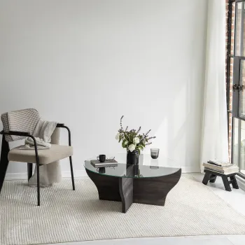 Masuta de cafea, Neostill, Amphora, 92x36x92 cm, Sticla temperata , Antracit imagine