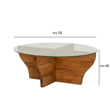 Masuta de cafea, Neostill, Amphora, 92x36x92 cm, Sticla temperata , Castan imagine