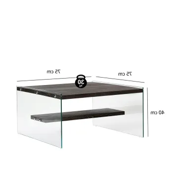 Masuta de cafea, Neostill, Aqua, 75x40x75 cm, Sticla temperata, Antracit imagine