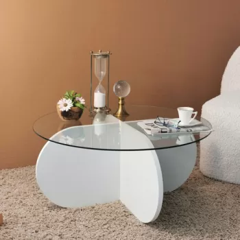 Masuta de cafea, Neostill, Bubble, 75x35x75 cm, Alb imagine