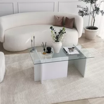 Masuta de cafea, Neostill, Escape, 105x40x65 cm, Alb imagine