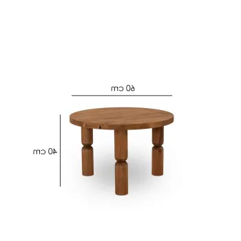 Masuta de cafea, Neostill, Ida 60, 60x40x60 cm, Lemn masiv, Castan imagine