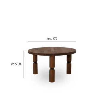 Masuta de cafea, Neostill, Ida 70, 70x40x70 cm, Lemn masiv, Maro imagine